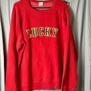 Vintage Lucky Brand LUCKY Fleece Logo Applique Sweatshirt Men’s Size XL